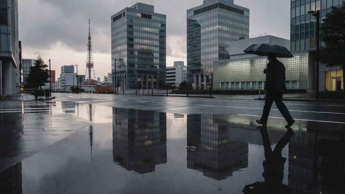 The open rooftop deck above Shibuya station with the city grid falling away below, one half of the Skytree or Shibuya Sky decision in Tokyo