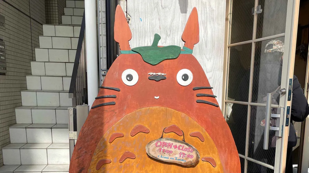 Small group of Studio Ghibli fans walking through Kichijoji streets on a Spirited Away-inspired walking tour in Tokyo